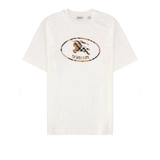 Burberry T-Shirts, male, White, Size: XL Logo T-Shirt