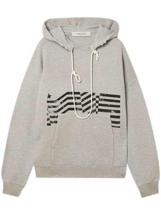 Golden Goose Grey Drawstring Hood Cotton Hoodie