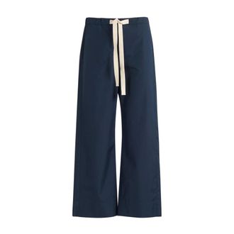 Max Mara Wide Trousers, female, Blue, Size: 2XS Smmargento Trousers