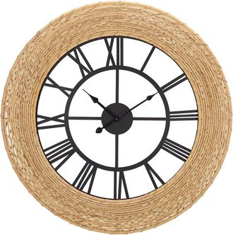 SEI Furniture Sei Mahdis Iron/Rattan Clock