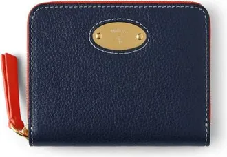 Mulberry Plaque Small Zip Around Wallet in Night Sky-Coral Orange at Nordstrom