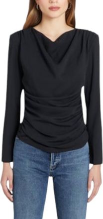 Amanda Uprichard Long Sleeves Fersia Top In Blk