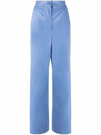 Maison Margiela faux-leather straight-leg trousers - Blue