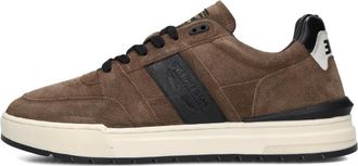 PME Legend Schoenen, Heren, Bruin, 45 EU, Wol, Taupe Suede Retro Sneakers voor Heren