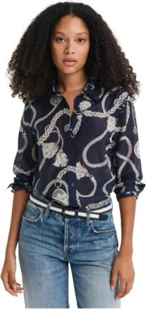 GANT Blouses & Shirts - Dames - Overhemden - Blauw - 2XL - Katoen - Overhemden