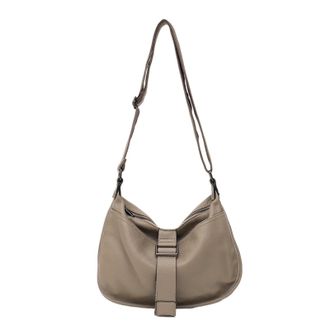 Generic Compatible For Women Genuine Leather Shoulder Bag Multi Pockets Casual Daily Slouchy Handbag Satchel Purse(KHAKI)