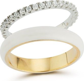 Sphera Milano 14K Over Silver Cz Eternity Ring
