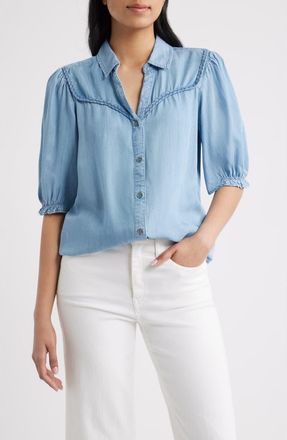 Beach Lunch Lounge Indira Denim Shirt in Light Wash at Nordstrom, Size X-Small