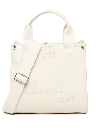 V° 73 logo-engraved tote bag - Neutrals