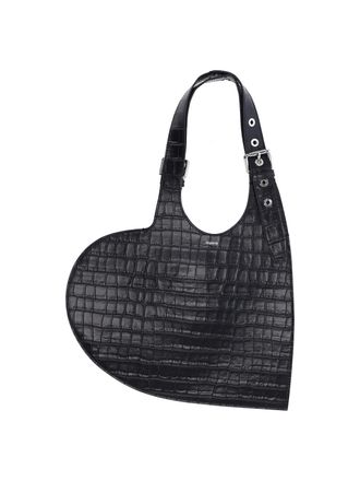Coperni Heart Croc-Effect Bag - Black