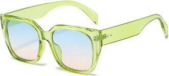 Generic Square Mens And Womens Large Frame Sunglasses Outdoor Sports Vacation Sun Glasses(Green)