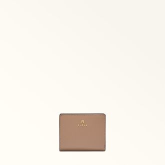 Furla Camelia Compact Wallet S Greige Grey Textured Leather Woman
