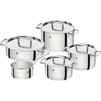Zwilling Zwilling - Batteria di pentole in acciaio inox, colore: grigio lucido