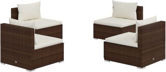 vidaXL 4 Pcs Set Lounge Garden Con Almohada