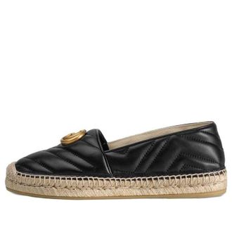 Gucci (WMNS) Gucci Double G Espadrille Black Leather 551890-BKO00-1000