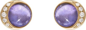 Eden Presley Moonrise Stud Earrings in Yellow Gold - Tanzanite at Nordstrom, Size Small
