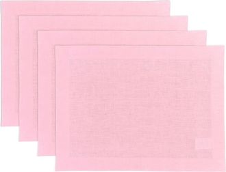 Solino Home Linen Placemats Set of 4, 14 x 19 Inch for Dining Table, Holiday and Everyday Table Decor - Fete in Pink Lemonade at Nordstrom, Size