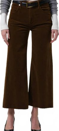 Citizens Of Humanity Lyra Raw Hem Ankle Wide Leg Corduroy Pants In Manuka