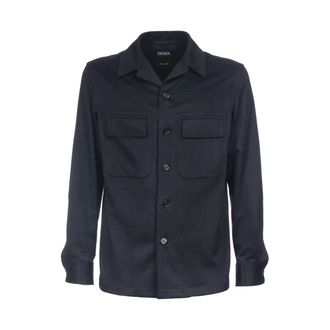 Ermenegildo Zegna Alba Cashmere Overhemd met Oasi Vezels - Heren - Zomerjassen - Blauw - L - Kasjmier - Jassen