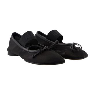 Maison Margiela Nylon Mary Jane Ballerina Flat - Black