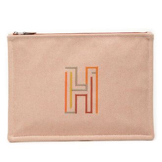Herm&egrave;s Pre-owned Hermes Large Canvas H Labyrinthe Case Ladies 1V3RMY5DB9TRK939