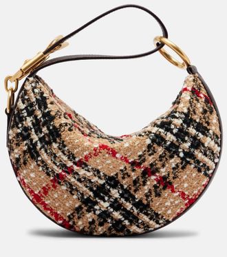 Burberry Knight Arc leather-trimmed bouclé shoulder bag