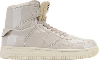Philippe Model Hoge Top Veterschoenen voor Dames - Dames - Sneakers - Wit - 37 EU - Leer - Schoenen