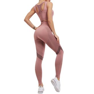 Generic Fitness Yoga Set Leggings Yoga For Women Sports Bra Tights Hip Lifting Leggings Butt Scrunch Workout Backless Romper Workout Sets For Women 2 Piece Gy