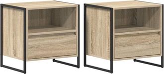 vidaXL Bedside Table 2 pcs Sonoma 50 x 39.5 x 50 cm Engineered Wood vidaXL