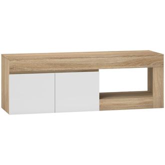 HOMCOM Mueble de tv 140x40x48 cm blanco y natural