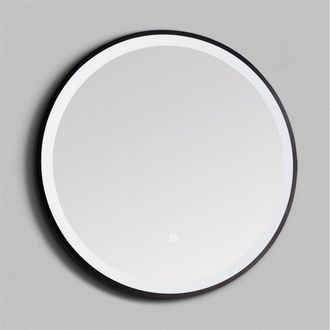 Clifton 60cm Circular LED Matt Black Wall Mirror with Demister Pad