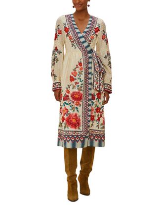 Farm Rio Mosaic Garden Sand Midi Dress