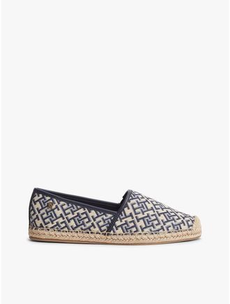 Tommy Hilfiger Womens Monogram Jacquard Espadrille - Blue - US 6.5 / EU 37