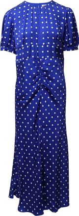Self Portrait Self Portrait Polka-Dot Blue Midi Dress in Blue Viscose