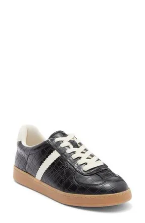 Nordstrom Rack Philly Embossed Lace-Up Sneaker in Black Croco at Nordstrom Rack, Size 5