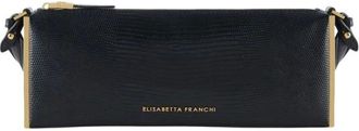 Elisabetta Franchi Borsa a spalla con stampa lucertola - - Bags - Donna - Nero - ONE SIZE