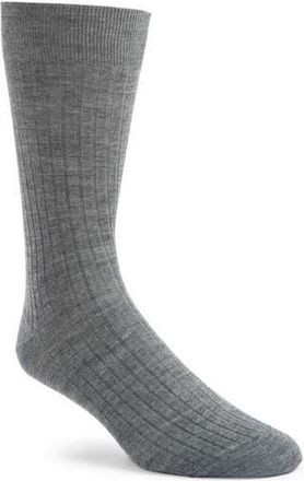 Canali Wool Blend Rib Dress Socks in Grey at Nordstrom Rack, Size Medium