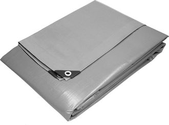 ECD Germany Lona De Protecci&oacute;n Impermeable Con Ojales 6x10m 60m&sup2; 180g/m&sup2; Polietileno Gris Resistente Contra El Moho Y Rayos Uv Cubierta Multiusos Ideal Para Muebl