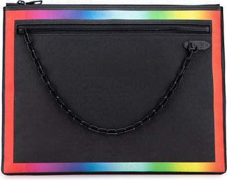 Louis Vuitton Pre-owned Womens Pochette Volga Rainbow Trim Clutch - Black Leather - One Size