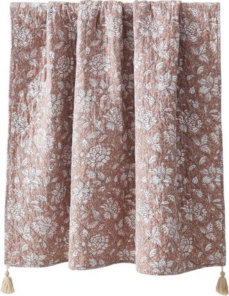 Lush Décor Zara Floral Block Reversible Cotton Throw Blanket