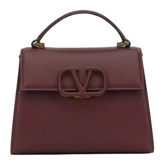 Valentino Tassen, Dames, Rood, ONE Size, Leer, Vsling Top Handle Bag