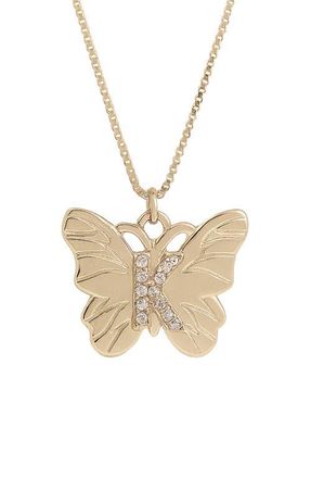 The M Jewelers NY The Butterfly Initial Pendant Nekclace in Gold K at Nordstrom