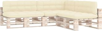 vidaXL Cuscini Per Divani Su Pallet 7 Pz Crema Vidaxl