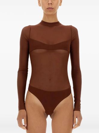 Not After Ten long sleeve bodysuit - Brown