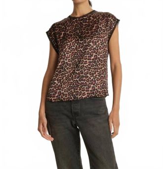 Nation Ltd Helen Crew Neck Top In Winter Leopard