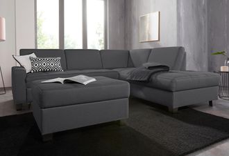 Domo Collection Ecksofa »Florentina zeitlos und elegant, Sitznähte als Designelement, L-Form« wahlweise mit Bettfunktion, mit Kontrastnaht, Komfortsitzhöhe 47cm