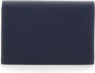 Valentino Garavani Mens Card Holder Vlogo Black Grained Leather Accessory