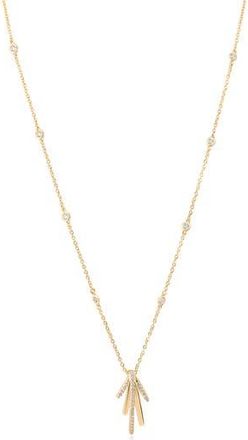 Kenneth Jay Lane Long Spike Cubic Zirconia Pendant Necklace in Gold at Nordstrom Rack
