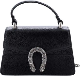 Gucci Dionysus leren mini-tas met handgreep en kristallen - Zwart