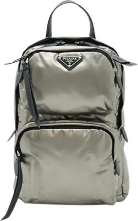 Prada Pre-owned Nylon prada-bags - Heren - Vintage Rugzakken - Grijs - ONE Size - Nylon - Vintage